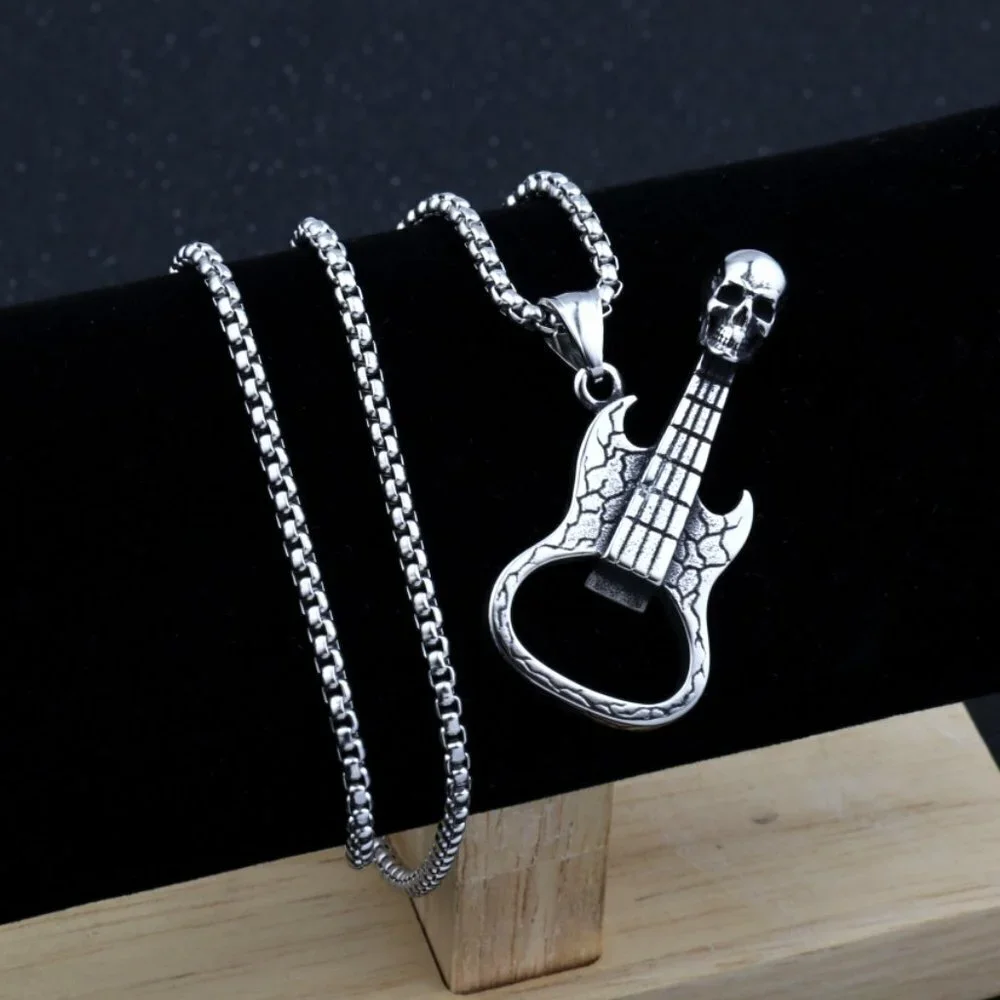 ❤️Music Lover Stainless Steel Guitar Necklace , N90201P102